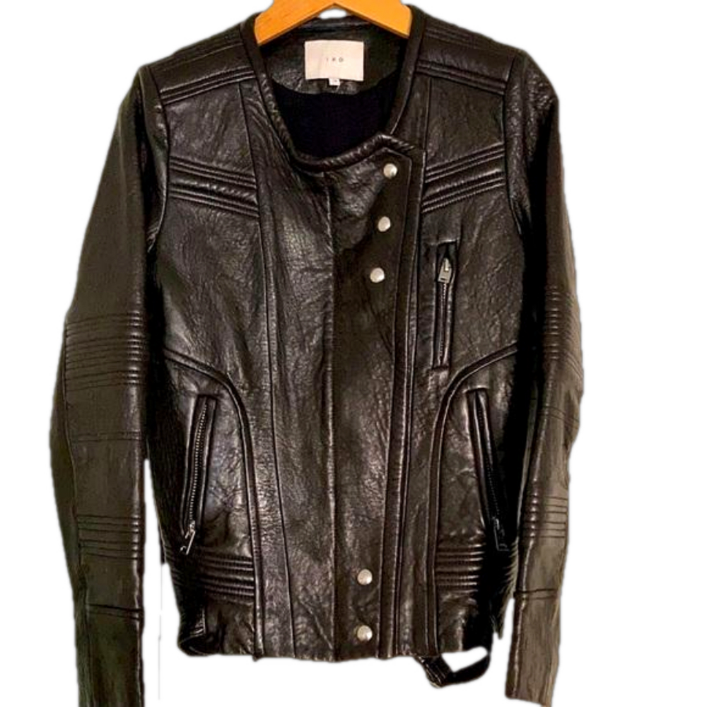IRO “Joss” lamb Leather Black Moto Jacket. S.38(6) NWOT